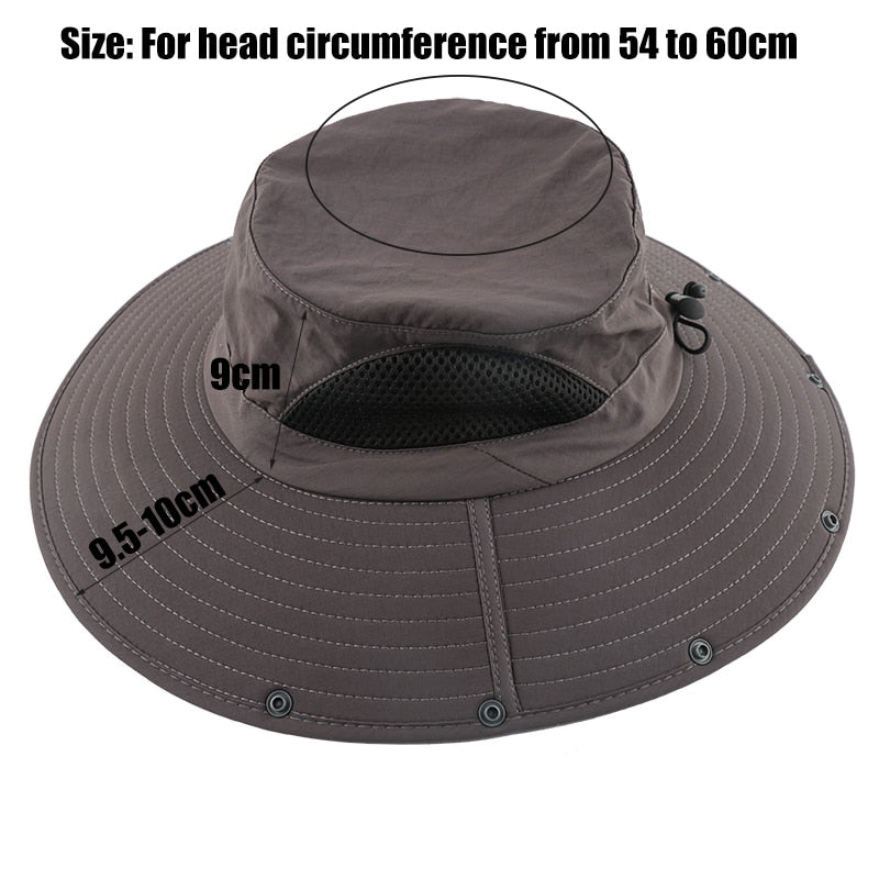 CAMOLAND 2 IN 1 Summer UPF50+ Sun Hats Women Mens Waterproof Fishing Hat With Neck Flap Hiking Cap Outdoor Bucket Hat
