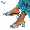 Popular Newest Nigerian Women Shoes in Red Color Square Toe Mature Style African Ladies for Wedding Party