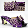 New Arrival Italian Shoes with Matching Bags for Wedding Italy Nigerian Women Wedding Shoe and Bag Set Decorated with Rhinestone