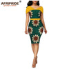 African wax summer bodycon dresses for women AFRIPRIDE tailor made adjustable sleeves knee length women party dress A1925006 - Surprise store