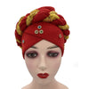 Latest Diamonds Turban Cap for Women Ready Female Head Wraps African Auto Geles Aso Oke Headtie Muslim Headscarf Turbans Hat