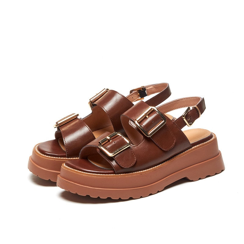 New Sheepskin Womens Shoes Casual Matte Shoes for Women Sandals Fashion Handmade Summer Flat Shoes Platform Sandals Slippers