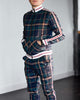 Men Tracksuit Men's Sets Two-piece Striped Lattice Suit Zipper Jacket+Fashion Small Trouser High Quality Slim Classic Sportswear - Surprise store