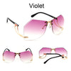 2021 New Irregular Rimless Sunglasses Women Brand Designer Alloy Frame Oversize Gradient Sun Glasses Fashion Female Clear Shades