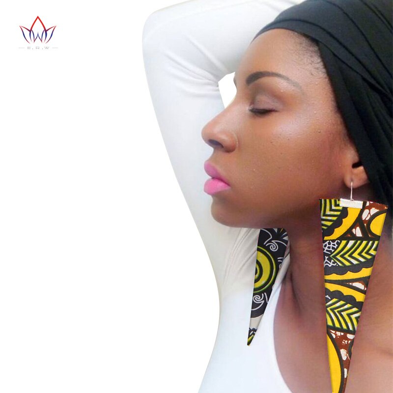 Trendy African Fabric Earrings Handmade Earrings For Women Party Gift African Print Ankara Big Oversized Drop Earrings WYB279