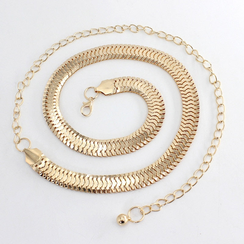 Fashion Simple Chain Belt Women Lady High Waist Gold Belts Waistband For Party Jewelry Dress Metal Chain Belt