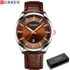 CURREN Quartz Watches for Men Leather Strap Male Wristwatches Top Luxury Brand Business Men's Clock 45 mm Reloj Hombres