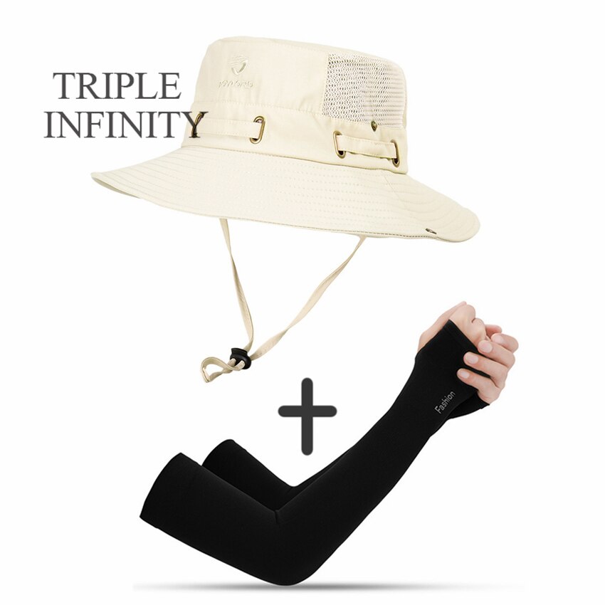 New Summer Mesh Breathable Bucket Hats Men's Outdoor Fishing Mountaineering Sun Hat Casual Foldable Adjustable Male Panama Hat