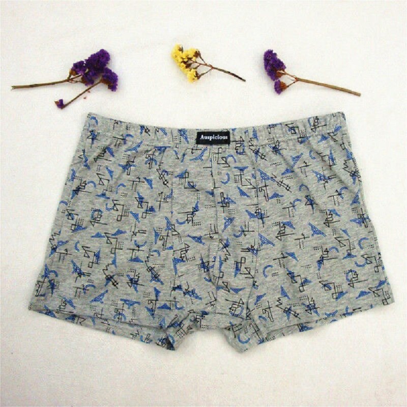 4Pcs/Lot Men'S Underwear Shorts Boxer Shorts 95% Cotton Mid-Waist Printed Large Size Fatty Men'S Shorts
