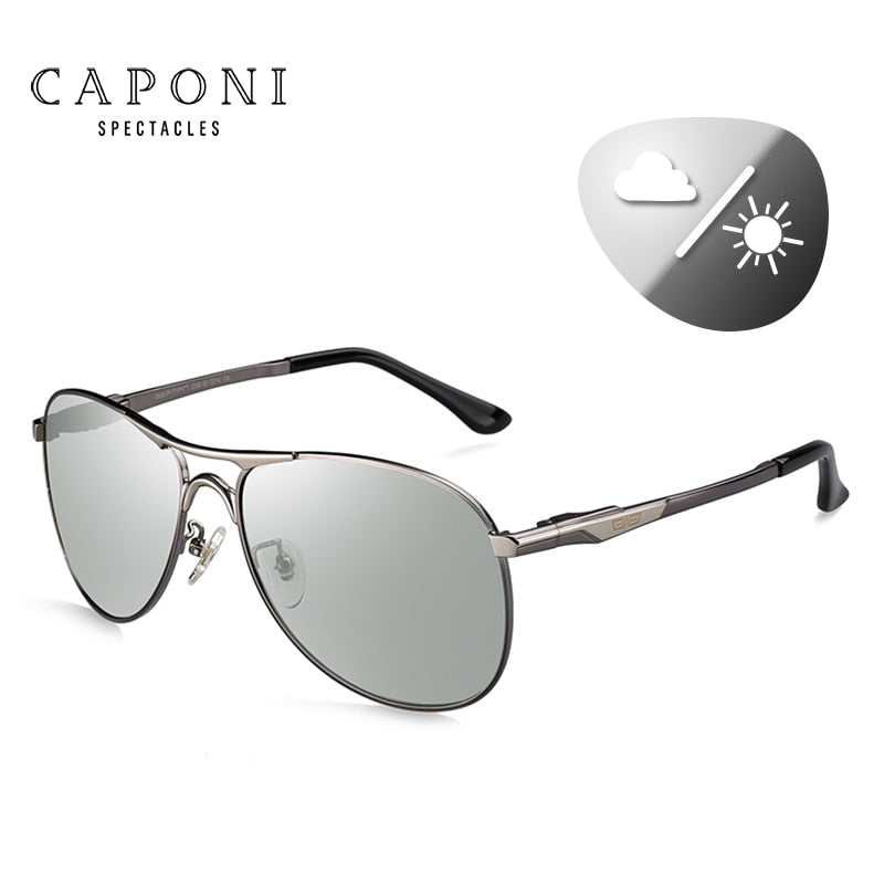 CAPONI Driving Photochromic High Quality Sunglasses Polarized Classic Brand Sun Glasses for Men oculos de sol masculino CP8722