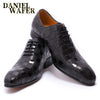 LUXURY ITALIAN LEATHER SHOES MEN NEW FASHION PLAID PRINTS LACE UP BLACK BROWN WEDDING OFFICE SHOES FORMAL OXFORD SHOES FOR MEN