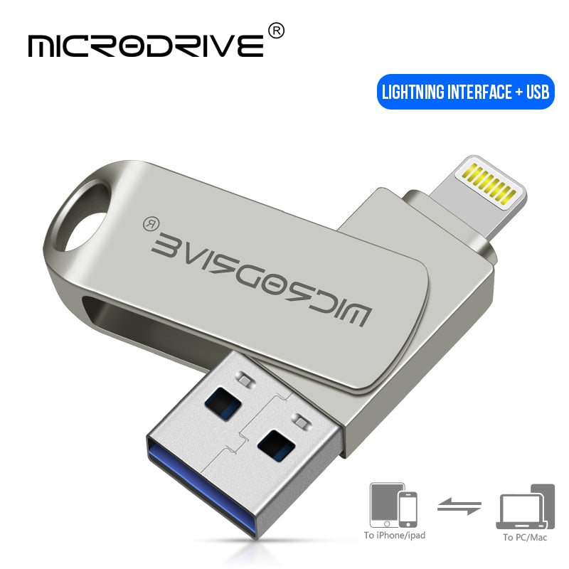 USB Flash Drive for iphone 7/7Plus/8/X/11 Usb/Otg/Lightning 128GB 64GB Pen Drive For iOS External Storage Devices