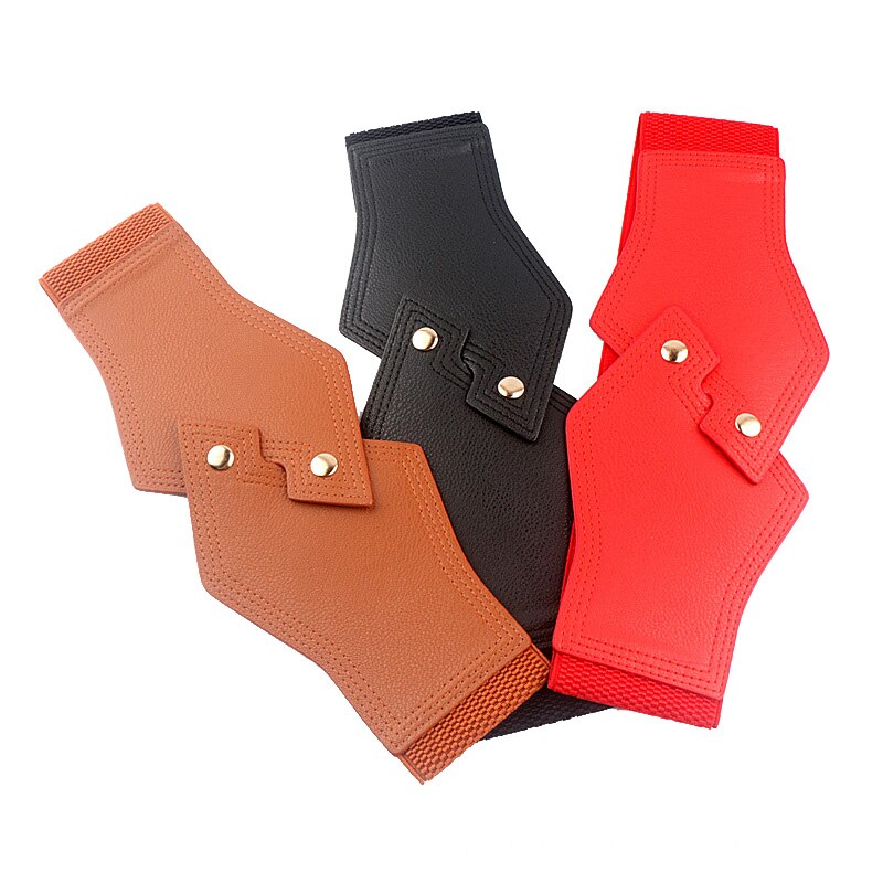 Fashion Women Belt PU Leather Wide Elastic Waist Belt Women Ladies Dress Down Coat Corset Belt