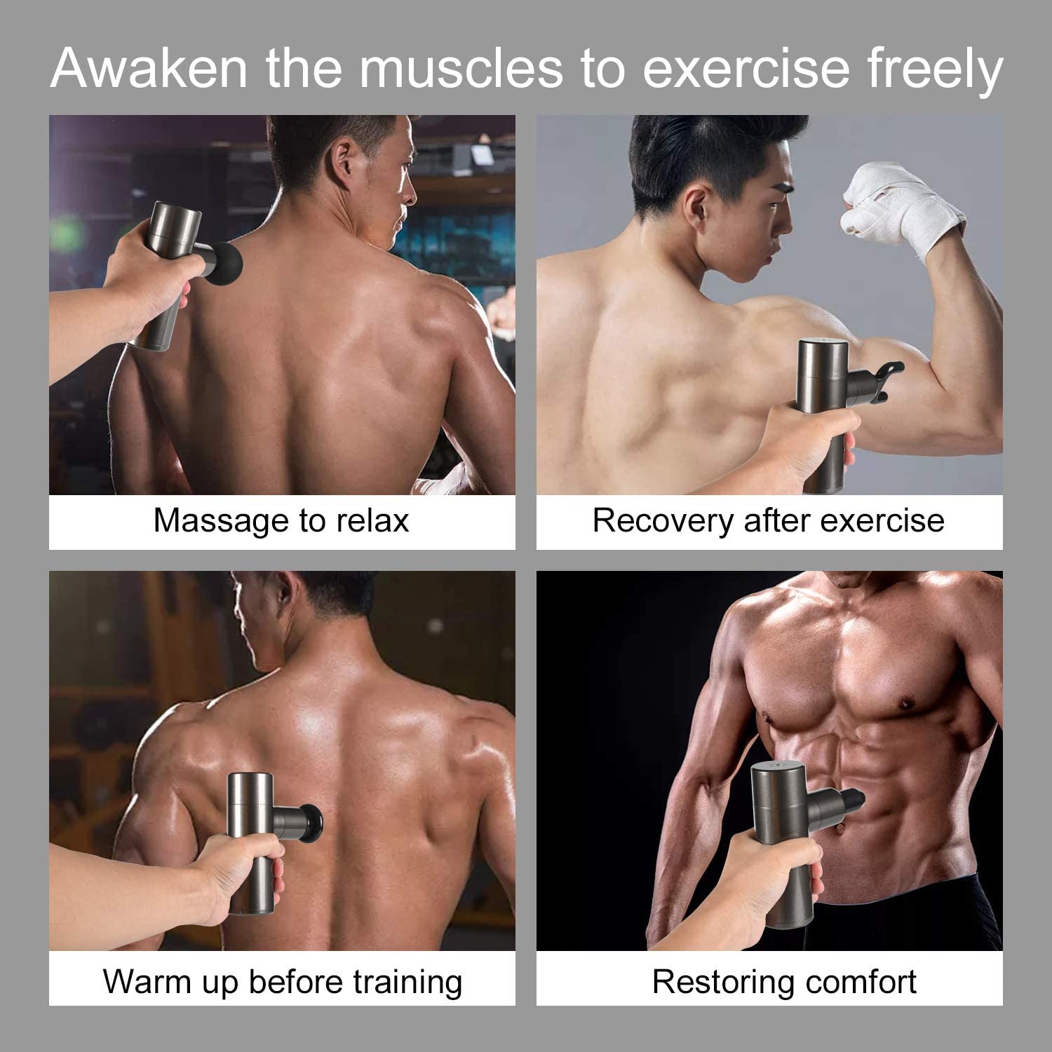 Massage Gun Mini Pocket Massager Deep Muscle Vibration Relief Pain Relax Fitness Therapy for Body Massage Relaxation