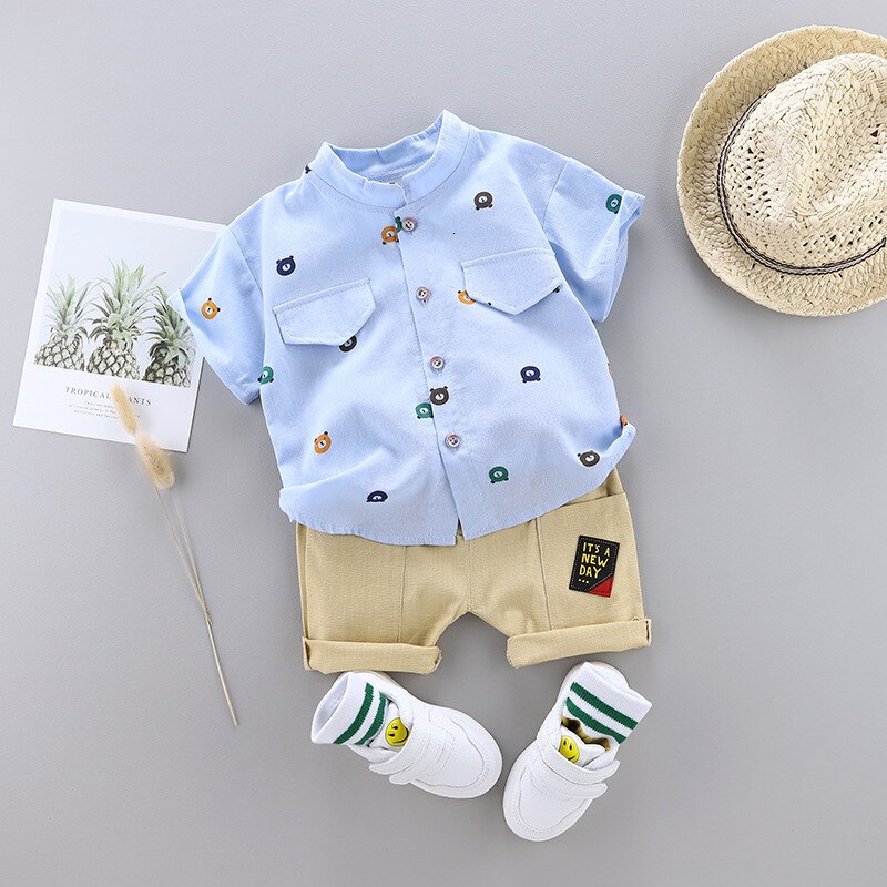 Baby boys clothes sets summer newborn cotton tops+shorts 2pcs tracksuits for bebe boys infant wedding clothing toddler outfits