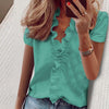 3XL Summer Short Sleeve Printed Blouse Shirt Women Sexy Ruffle V-Neck Shirts Pullover Elegant Office Lady Blusa Tops Streetwear - Surprise store