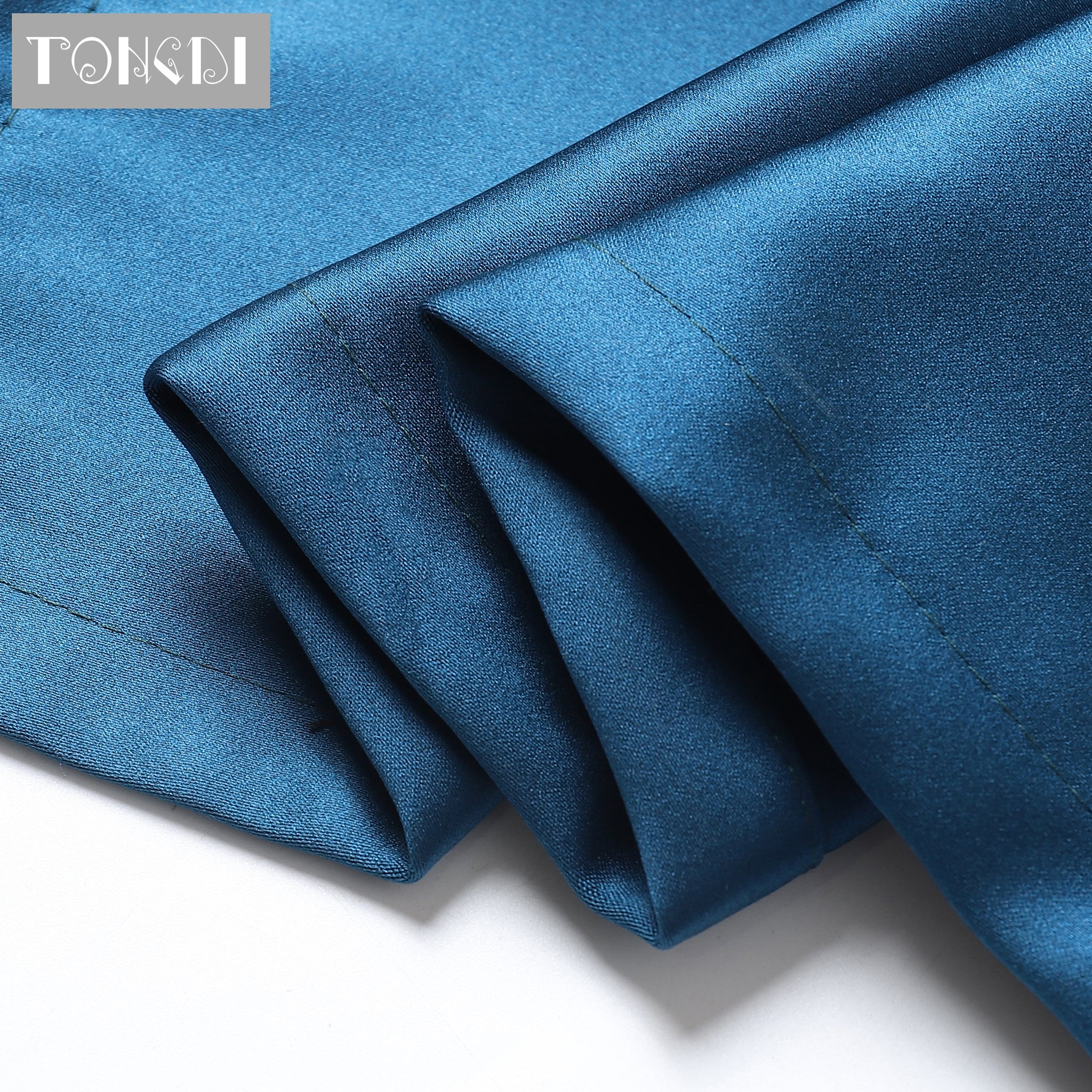 TONGDI Blackout Curtains Modern Lustrous High-grade Solid Color Panel Home Hotel For Living Room Bedroom Shading Noise Reduction