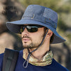 New Summer Mesh Breathable Bucket Hats Men's Outdoor Fishing Mountaineering Sun Hat Casual Foldable Adjustable Male Panama Hat