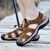 Leather sandals, cowhide men's shoes, summer new beach shoes, men's fashion slippers, large size 38-47 outdoor leisure sandals