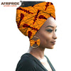 2020 fashion african headwraps+earings 2 piece sets for women bazin riche african head scarf pure cotton A19H002 AFRIPRIDE