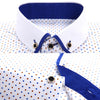 Business Mens Dot Plaid Print Turndown Collar Long Sleeve Button Shirt Blouse Tops Fashion Casual shirt Male Social Dress Shirts