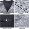 Hi-Tie 11 Kinds Silk Men's Waistcoat and Tie Set Business Wedding Vests With Necktie Hankerchief Cufflinks Floral Paisley Slim