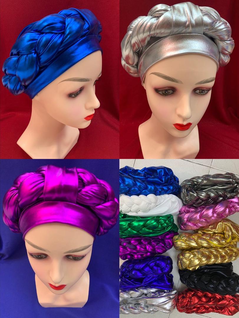 Shining Sequins Muslim Turban Cap Women Sequence Ready Female Head Wraps African Auto Gele Aso Oke Headwear Already Made Headtie