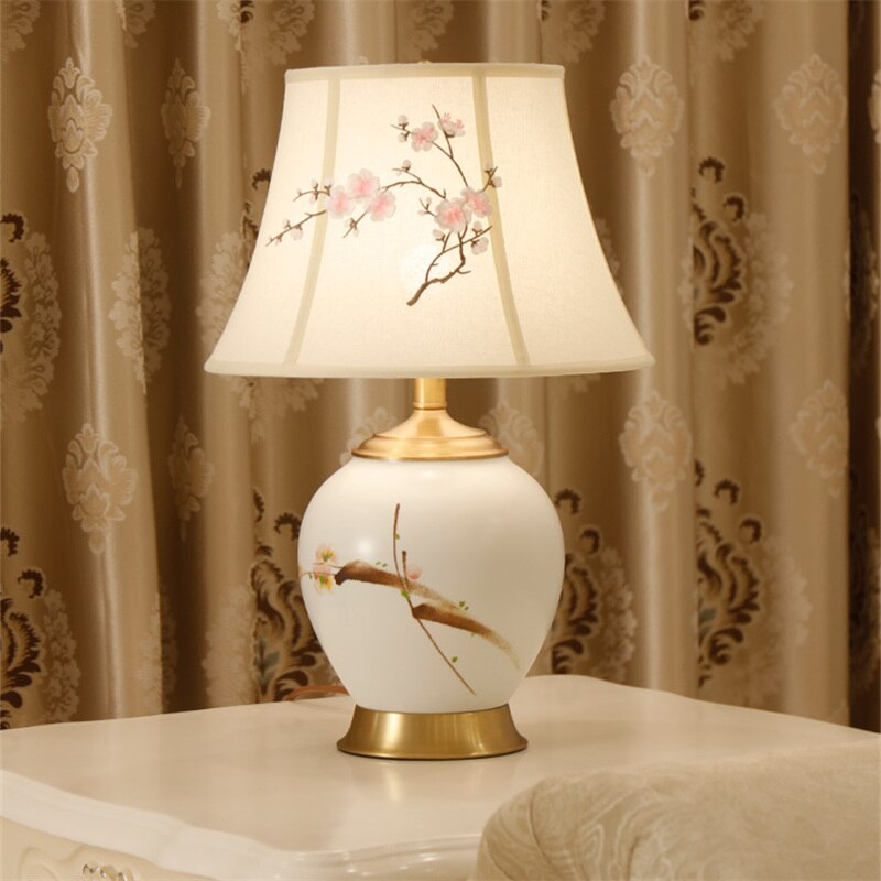 Ceramic Table Lamps Desk Lights Luxury  Dimmer Modern Contemporary Fabric for Foyer Living Room Office Creative Bed Room Hotel