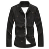 Brand Men's Fashion Long Sleeve Shirt Spring Autumn Slim fit Business Casual Print Shirts Male Plus Size 5XL 6XL 7XL