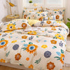 4pcs Nordic Bedding Set , Duvet Cover + Pillow Case + Bed Sheet Home Textiles Bed Sheets Set Washed Cotton A/B side Qulit Sheet
