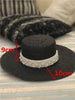 01907-shi summer handmade straw pearl lady fedoras cap women leisure panama jazz hat - Surprise store