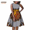 autumn women african dress AFRIPRIDE private custom sleeveless knee-length A-Line pleated casual dress pure cotton A722584 - Surprise store
