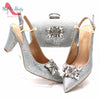 Fashionable African Shoes and Bag Set Italian Women Fuchsia Color Nigerian Shoes with Matching Bags for Royal Wedding Party
