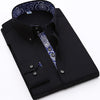 Quality BEST Flower Print Solid New Men Shirt Spring Long Sleeve Social Dress Causal Shirt Men Brand Clothing Camisa