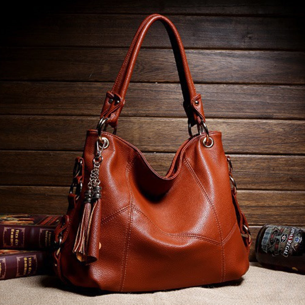 Women Leather Handbags Women Messenger Bags Female Crossbody Bags Ladies Designer Shoulder Bag Top-handle Bag Vintage Retro Tote