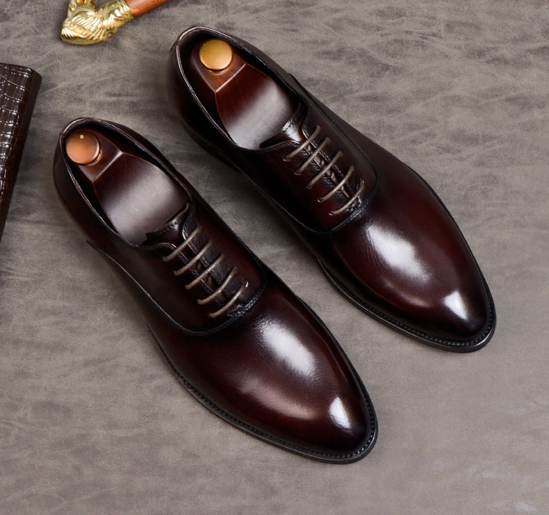 QYFCIOUFU Mens Formal Shoes Genuine Leather Oxford Shoes For Men Italian 2019 Dress Shoes Wedding Shoes Laces Leather Brogues