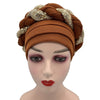 Latest Diamonds Turban Cap for Women Ready Female Head Wraps African Auto Geles Aso Oke Headtie Muslim Headscarf Turbans Hat