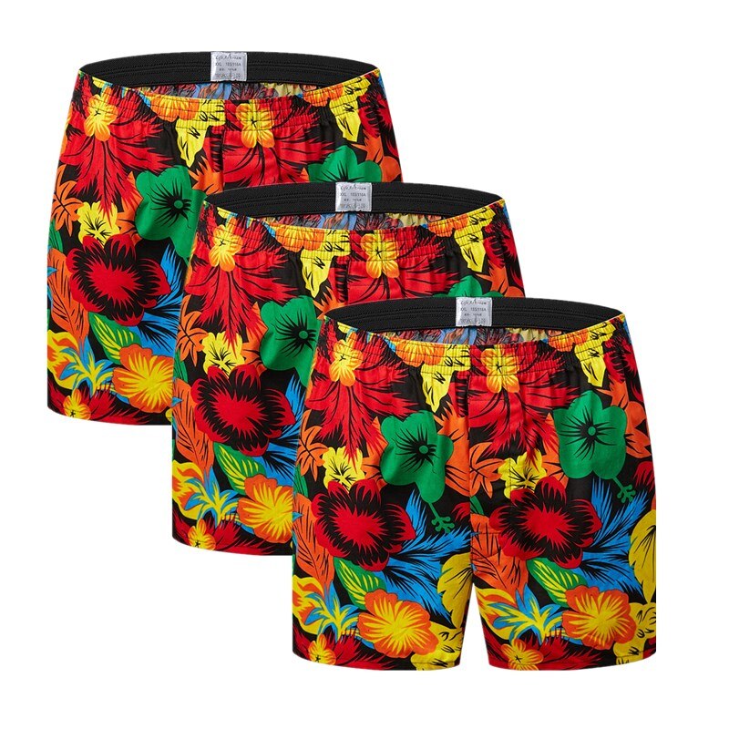 3pack Classic prited Boxers Cotton Mens Underwear Trunks Woven Homme Arrow Panties Boxer with Elastic Waistband Shorts Loose men
