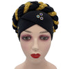 Latest Diamonds Turban Cap for Women Ready Female Head Wraps African Auto Geles Aso Oke Headtie Muslim Headscarf Turbans Hat