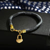 Enthusiasm Classic Women Bracelet Brown Leather Gold Alloy Cute Love Bag Pendant Women Bracelets for Men and Women Jewelry Gifts