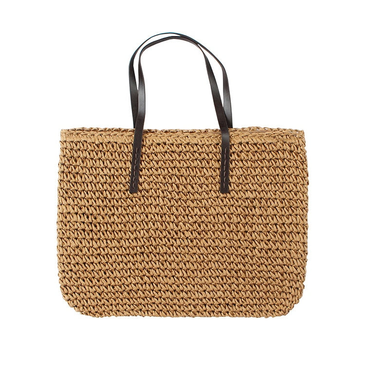 Women Straw Beach Bag Vogue Travel Holiday Vacation Leisure Handmade Woven New Tote Shopping Large Capacity Ladies Shoulder Bags