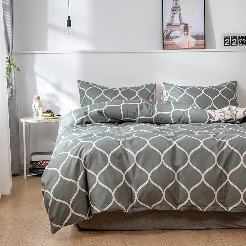Nordic Style Bedding Set Duvet Cover Pillowcases 3 Pieces Microfiber 150×200 240x220 for Bedroom