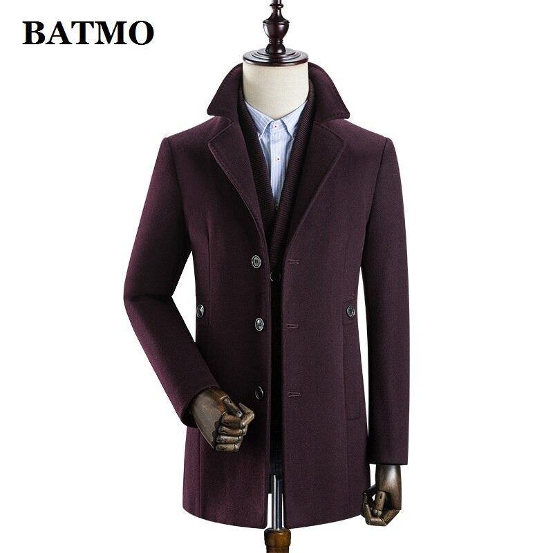 BATMO 2020 new arrival winter high quality wool thicked trench coat men,men's wool thicked jackets ,k627 - Surprise store