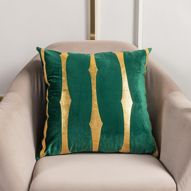 2021 Fashion Striped Pillowcase Festival Home Bronzing Sofa Cushion Cover 45x45cm Car Soft Fabric Lumbar Pillow Cases Decorative