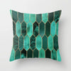 Flower Leaves Pattern Throw Pillow Case Teal Blue Cushion Covers for Home Sofa Chair Decorative Pillowcases