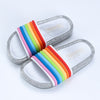 Children's Sandals for Girls Rainbow Straps Baby Slippers Kid's Summer Outdoor LED Flash lighted Slipper Luminous 1pairs/2pcs