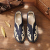 Veowalk Men‘s Canvas Espadrilles Flats Handmade Embroidery Loafers Comfortable Linen Denim Slip-on Driving Shoes