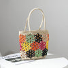 Bohemian Hollow Flower Woven Tote Bags For Women Summer Colors Flowers Straw Shoulder Bag Women's Bag Beach Straw Women Handbags