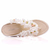 Crystal Queen Women Slippers Summer White Color Lace Flower Style Beaches Flip Flops Platform Sandals Open-toed Casual Shoes