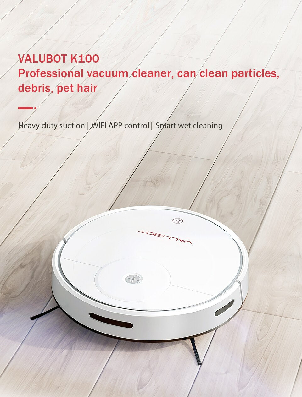 Valubot k100 Robot Vacuum-Mop Wireless 1800PA Pet Hair MultifunctionHome Use